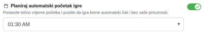 Postavka: fiksni početak igre