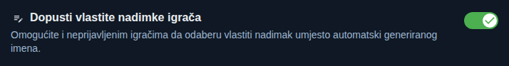 Postavka: vlastiti nadimci