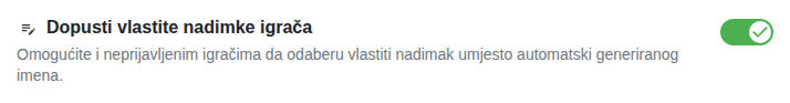 Postavka: vlastiti nadimci