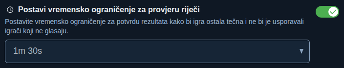 Postavka: vrijeme za potvrdu riječi