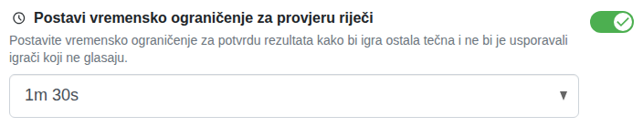 Postavka: vrijeme za potvrdu riječi